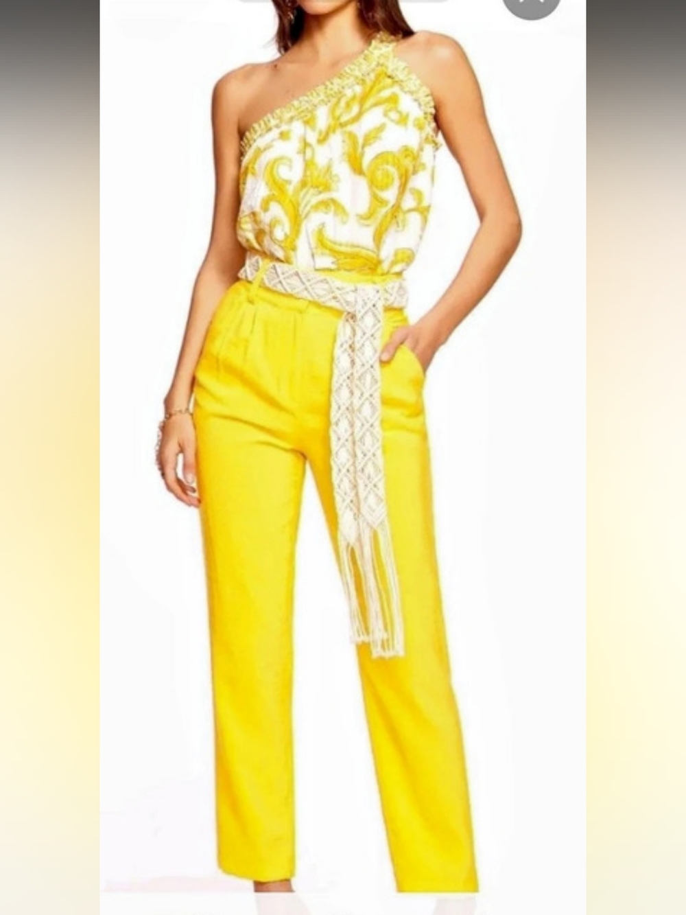 Ramy Brook Marion High-Waisted Trousers Yellow